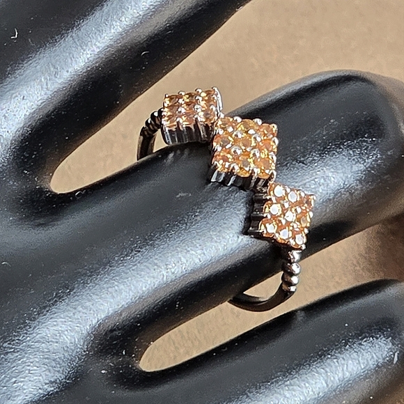 925 Sterling Silver Stackable Ring with Genuine Yellow Sapphire. - Picture 2 of 15